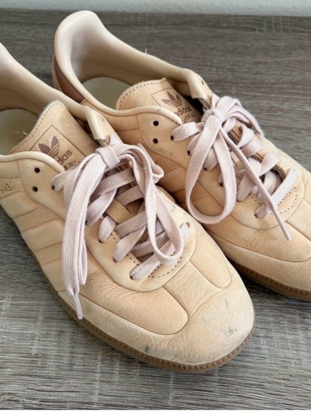 Adidas Gazelle Light Pink/Nude Leather Sneakers